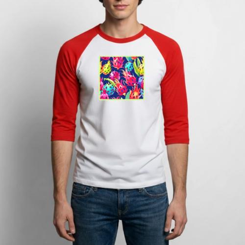 Colorful Dragon Fruit - Unisex Baseball T-Shirt
