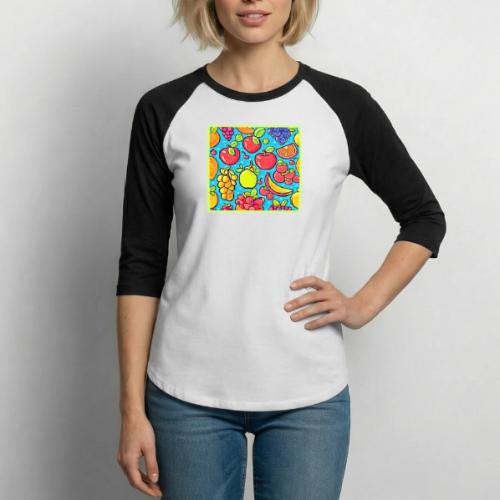 Fruitful Pattern Design - Unisex Baseball T-Shirt