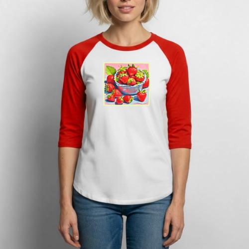 Fresh Strawberry Bowl - Unisex Baseball T-Shirt
