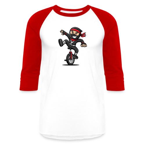 Ninja Unicyclist - Unisex Baseball T-Shirt