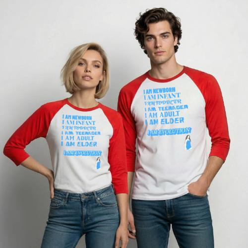 I Am Evolution - Unisex Baseball T-Shirt