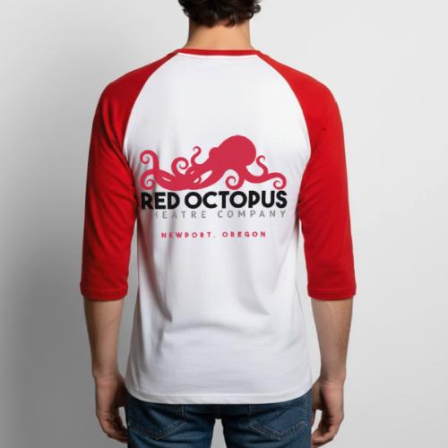 Red Octopus Faster, Funnier, Louder - Unisex Baseball T-Shirt