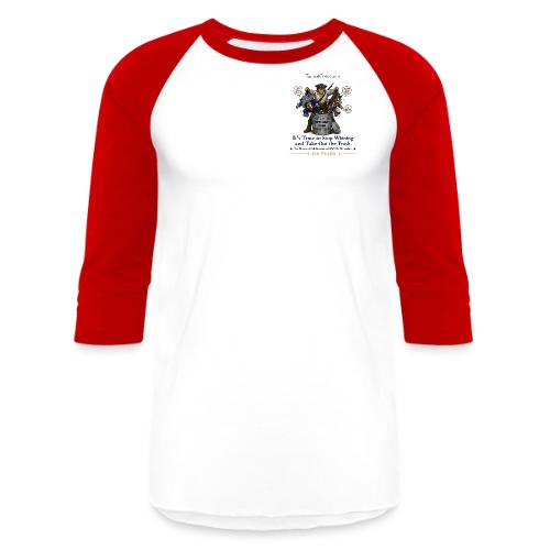 Fav Patriot Taking Out Trash-Printed Front & Back - Unisex Baseball T-Shirt