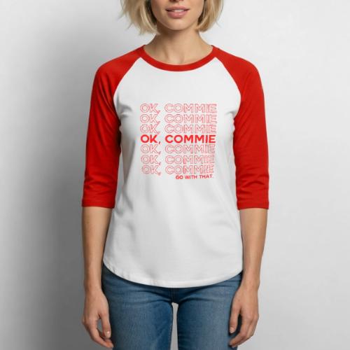 OK, COMMIE (Red Lettering) - Unisex Baseball T-Shirt