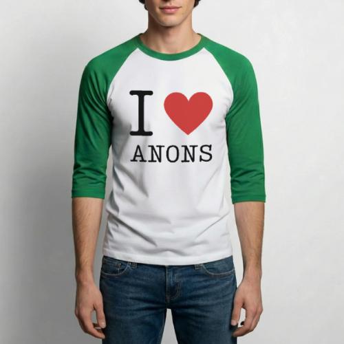 I <3 ANONS - Unisex Baseball T-Shirt