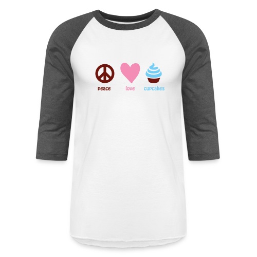 peacelovecupcakes pixel - Unisex Baseball T-Shirt