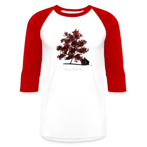 Red Tree design3PNG - Unisex Baseball T-Shirt