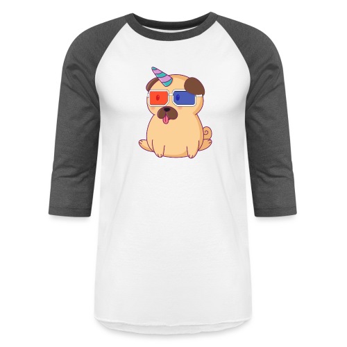Dog with 3D glasses doing Vision Therapy! - Unisex Baseball T-Shirt