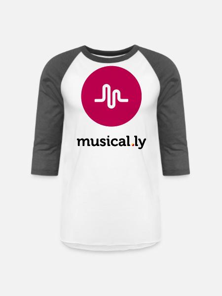 Musical.ly Logo - Unisex Baseball T-Shirt - white/charcoal