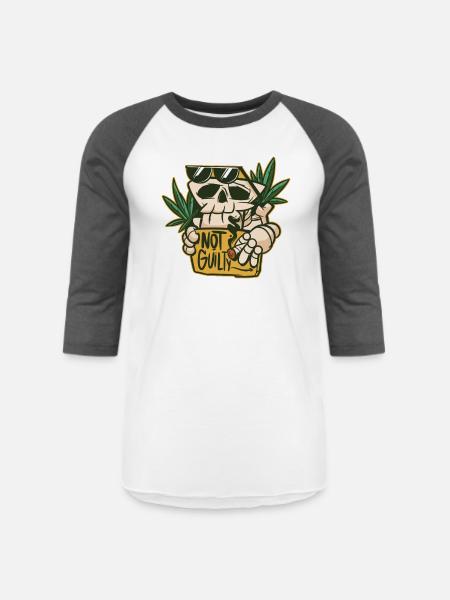 Up in Smoke - Unisex Baseball T-Shirt - white/charcoal