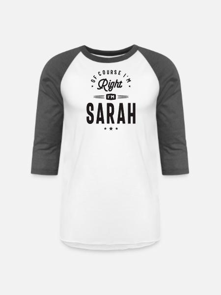 Sarah Knows Best - Unisex Baseball T-Shirt - white/charcoal