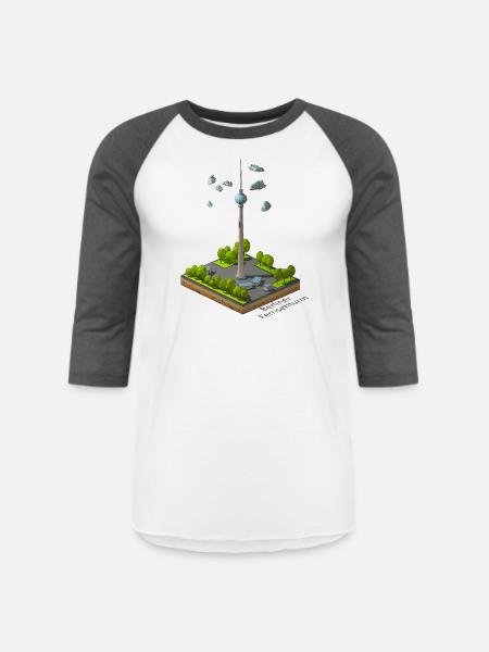 Berliner Ferneshturm - Unisex Baseball T-Shirt - white/charcoal