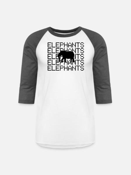 elephants - Unisex Baseball T-Shirt - white/charcoal
