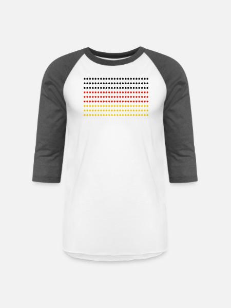 germany flag - Unisex Baseball T-Shirt - white/charcoal