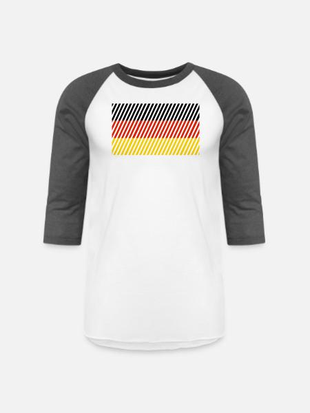 germany flag - Unisex Baseball T-Shirt - white/charcoal