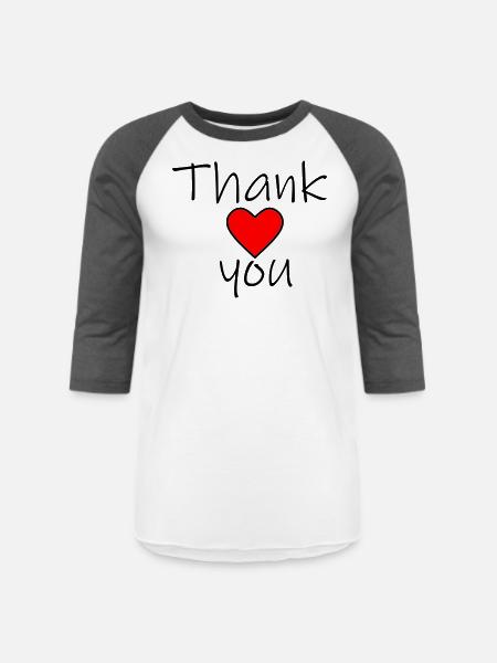 Thank you - Unisex Baseball T-Shirt - white/charcoal
