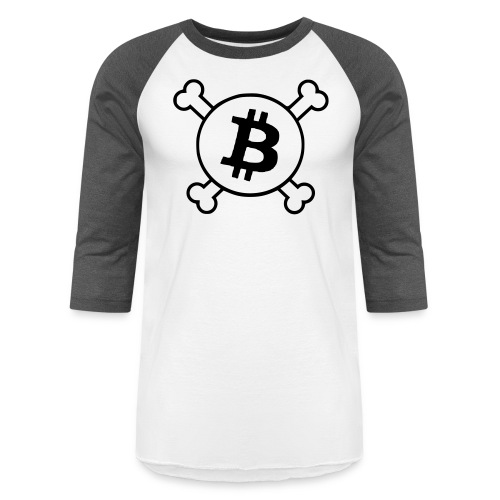 btc pirateflag jolly roger bitcoin pirate flag - Unisex Baseball T-Shirt