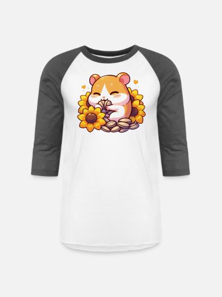 Sunflower Seeds & Hamsters - Unisex Baseball T-Shirt - white/charcoal