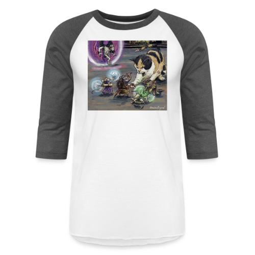 Mice warriors fighting a cat - Unisex Baseball T-Shirt