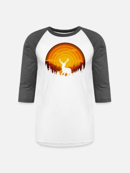 Deer shadow - Unisex Baseball T-Shirt - white/charcoal