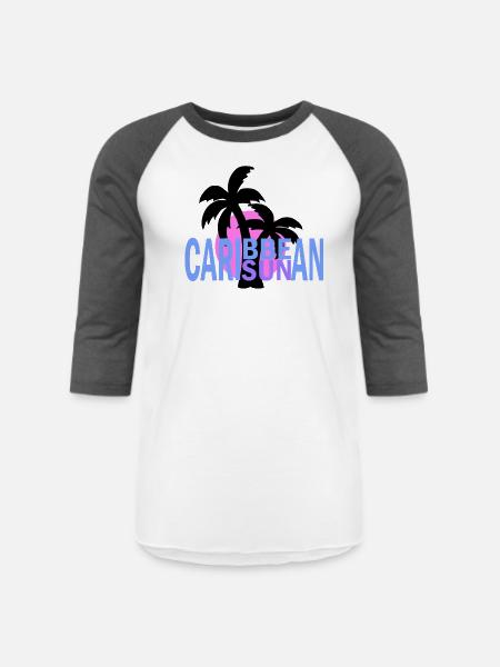 Caribbean Sun - Unisex Baseball T-Shirt - white/charcoal