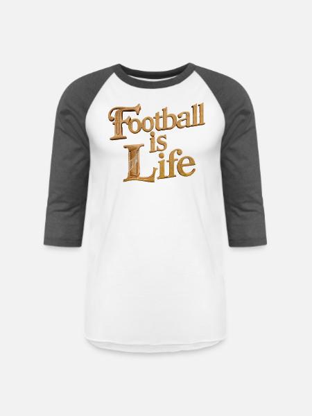 "Football: A Life's Passion" - Unisex Baseball T-Shirt - white/charcoal