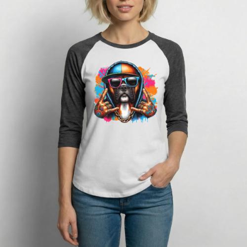 Colorful Boxer Splash Art - Unisex Baseball T-Shirt