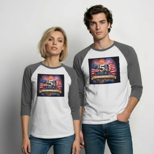 USA 250th Celebration - Unisex Baseball T-Shirt
