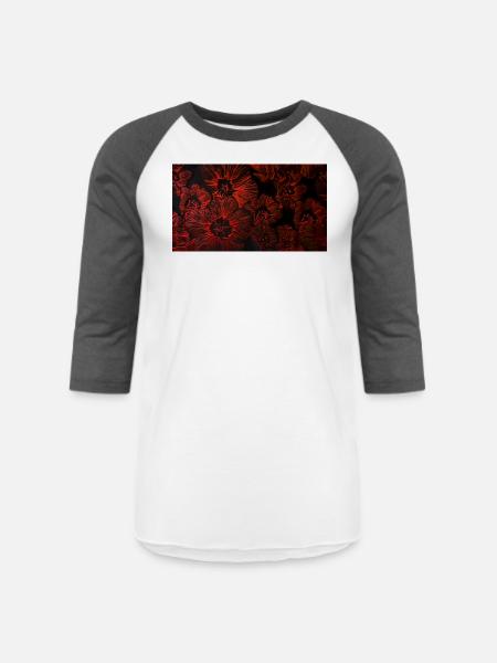Flower - Unisex Baseball T-Shirt - white/charcoal