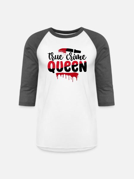True Crime Queen - Unisex Baseball T-Shirt - white/charcoal