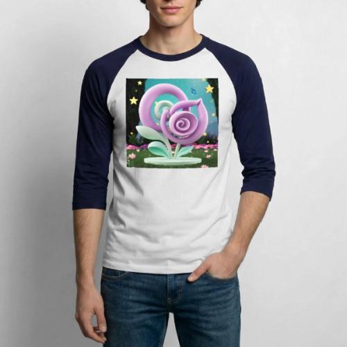 Lila Bloom | Double Floral Eco-Inspired Art - Unisex Baseball T-Shirt