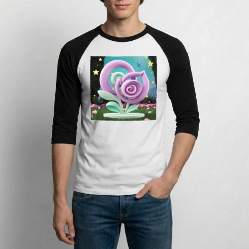 Lila Bloom | Double Floral Eco-Inspired Art - Unisex Baseball T-Shirt
