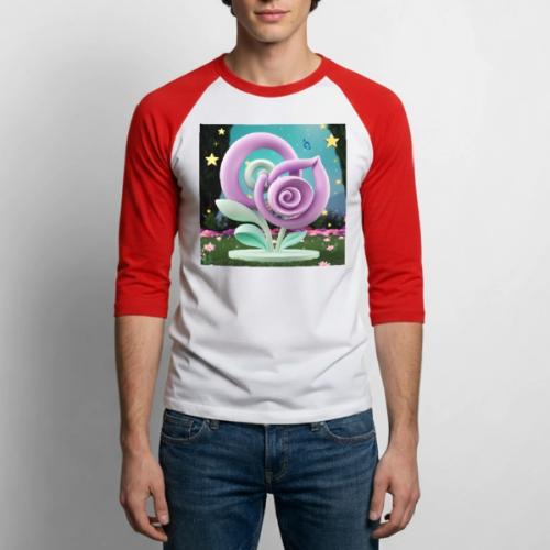 Lila Bloom | Double Floral Eco-Inspired Art - Unisex Baseball T-Shirt