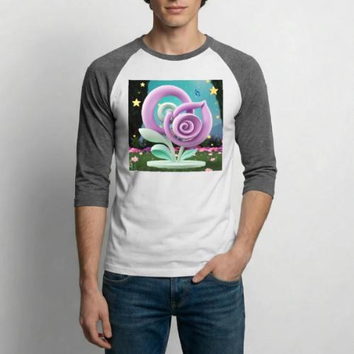 Lila Bloom | Double Floral Eco-Inspired Art - Unisex Baseball T-Shirt