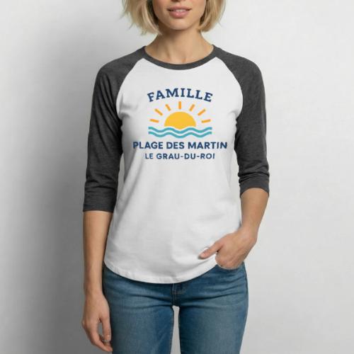 Family Beach Shirt – Plage des Martin Design - Unisex Baseball T-Shirt