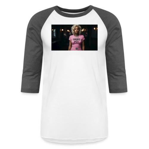 **Smoke Pot Pink Rebel Tee** - Unisex Baseball T-Shirt