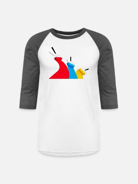 paint rollers - Unisex Baseball T-Shirt - white/charcoal