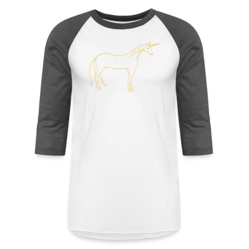 unicorn gold outline - Unisex Baseball T-Shirt
