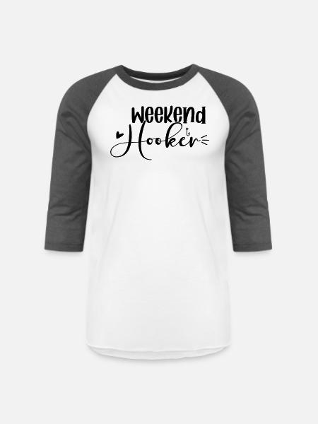Weekend Hooker - Unisex Baseball T-Shirt - white/charcoal