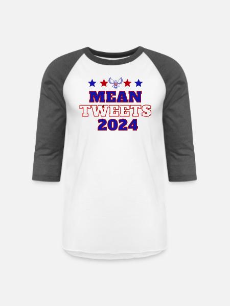 Mean Tweets 2024 10 - Unisex Baseball T-Shirt - white/charcoal
