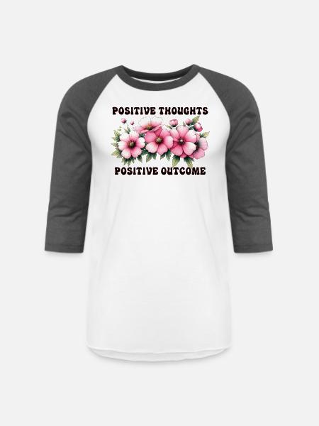 Positive Thoughts, Positive Outcome - Unisex Baseball T-Shirt - white/charcoal