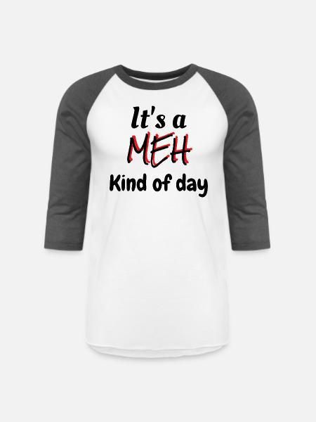 MEH - Unisex Baseball T-Shirt - white/charcoal
