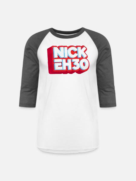 nick eh 30 - Unisex Baseball T-Shirt - white/charcoal
