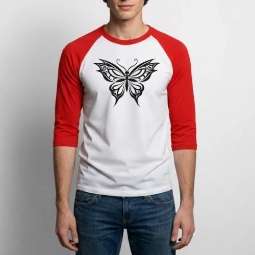 Stenciled🦋 BUTTERFLY - Unisex Baseball T-Shirt