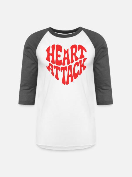 HEART ATTACK - Unisex Baseball T-Shirt - white/charcoal