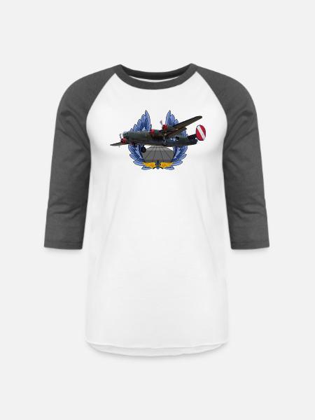 B-24 Liberator - Unisex Baseball T-Shirt - white/charcoal