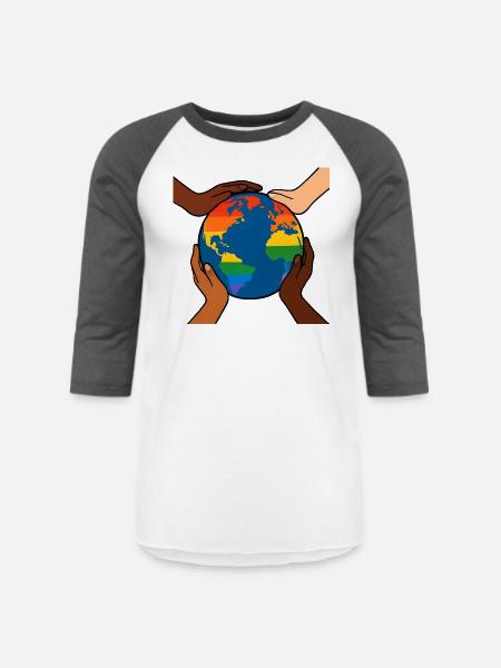 Unity in Diversity - Unisex Baseball T-Shirt - white/charcoal
