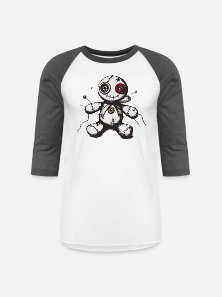 Voodoo doll - Unisex Baseball T-Shirt - white/charcoal