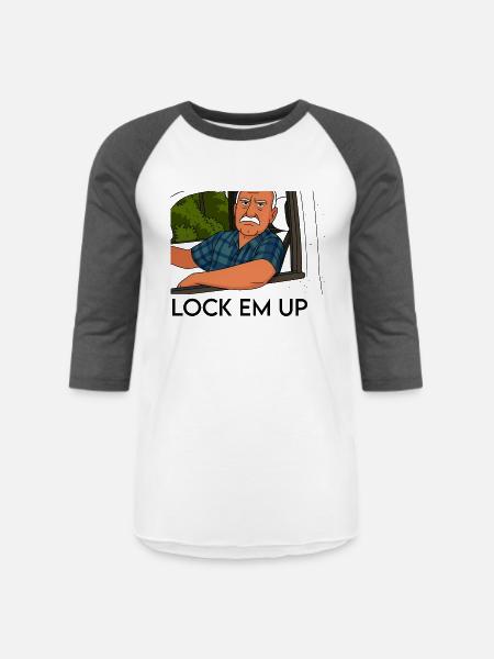 Lock em up - Unisex Baseball T-Shirt - white/charcoal