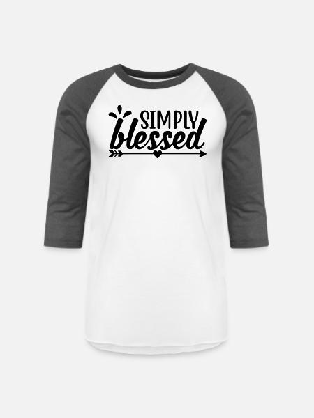 Simply Blessed - Unisex Baseball T-Shirt - white/charcoal